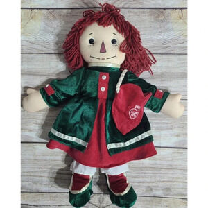 Vintage Applause Plush Holiday Keepsake Raggedy Ann Cloth Rag Doll 17" 2001